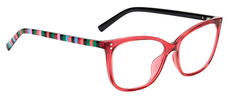 Kate Spade KS Aubree 0T7 Cat-Eye Plastic Red Reading Glasses with Clear Blue Block Coating Lens