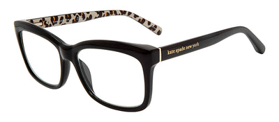 Kate Spade KS Dollie FP3 Rectangle Plastic Black Reading Glasses with Clear Blue Block Coating Lens