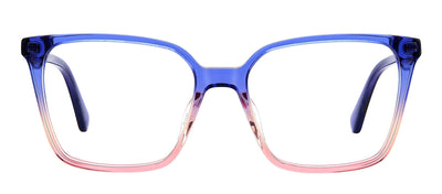 Kate Spade KS Everleigh BR0 Square Plastic Blue Eyeglasses with Logo Stamped Demo Lenses