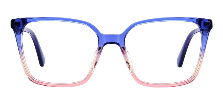 Kate Spade KS Everleigh BR0 Square Plastic Blue Eyeglasses with Logo Stamped Demo Lenses