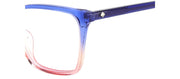 Kate Spade KS Everleigh BR0 Square Plastic Blue Eyeglasses with Logo Stamped Demo Lenses