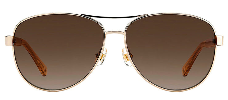 Kate Spade KS Fara/S J5G Aviator Metal Gold Sunglasses with Brown Polarized Lens