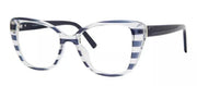 Kate Spade KS Fiona/BB PJP Rectangle Plastic Blue Reading Glasses with Clear Blue Block Lens