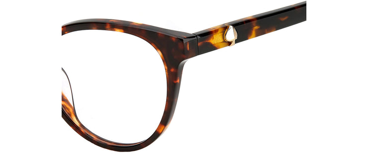 Kate Spade KS Gela 086 Oval Plastic Havana Eyeglasses with Logo Stamped Demo Lenses