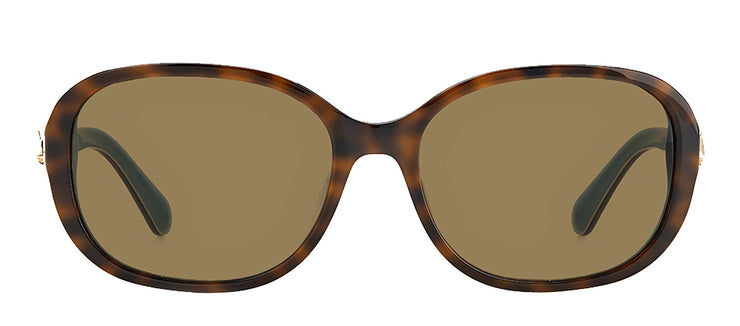 Kate Spade KS Izabella/G/S FZL Oval Plastic Havana Sunglasses with Brown Polarized Lens