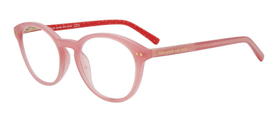 Kate Spade KS Kinslee 35J Round Plastic Pink Reading Glasses with Clear Blue Block Lens