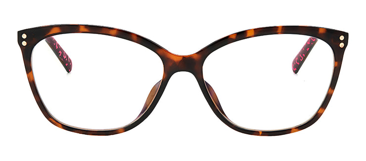 Kate Spade KS Milena 086 Cat-Eye Plastic Havana Eyeglasses with Clear Blue Block Lens