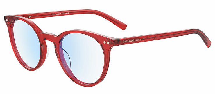 Kate Spade KS Misa C9A Round Plastic Red Reading Glasses with Clear Blue Block Lens