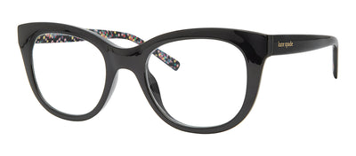 Kate Spade KS Odessa/BB 807 Oval Plastic Black Eyeglasses with Clear Blue Block Coating Lens
