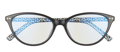 Kate Spade KS Roanne/BB 807 Cat-Eye Plastic Black Reading Glasses with Clear Blue Block Lens