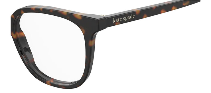 Kate Spade KS Rome/O 86 Rectangle Plastic Havana Reading Glasses with Clear Blue Block Lens