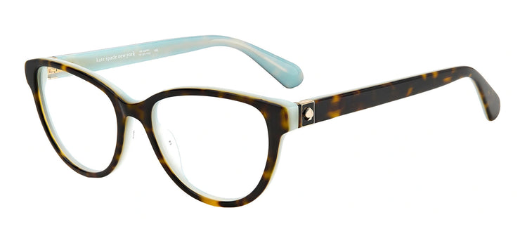Kate Spade KS Tailynn 086 Cat-Eye Plastic Havana Eyeglasses with Logo Stamped Demo Lenses