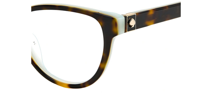 Kate Spade KS Tailynn 086 Cat-Eye Plastic Havana Eyeglasses with Logo Stamped Demo Lenses
