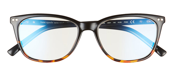 Kate Spade KS Tinlee XWY Rectangle Plastic Havana Eyeglasses with Clear Blue Block Lens