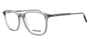 MontBlanc SNOWCAP MB 0085O 011 Square Plastic Grey Eyeglasses with Logo Stamped Demo Lenses