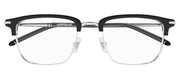 Montblanc MB 0243O 001 Square Metal Black Eyeglasses with Logo Stamped Demo Lenses