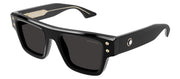 MontBlanc SNOWCAP MB 0253S 001 Rectangle Plastic Black Sunglasses with Grey Lens