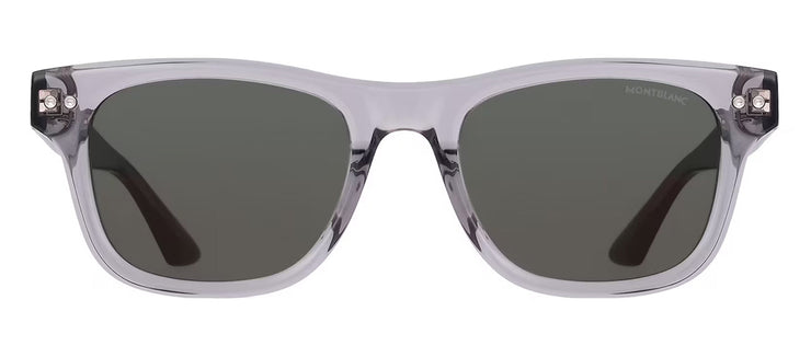 MontBlanc MILLENNIALS MB 0254S 003 Rectangle Plastic Grey Sunglasses with Grey Flash Lens