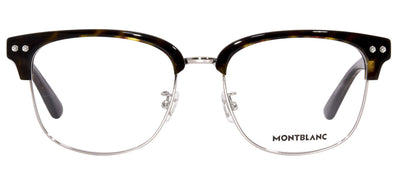 Montblanc MILLENNIALS MB 0259OK 006 Square Metal Havana Eyeglasses with Logo Stamped Demo Lenses