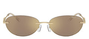 Michael Kors MANCHESTER MK 1151 10145A Oval Metal Gold Sunglasses with Brown Mirror Lens