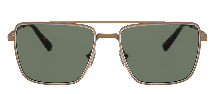 Michael Kors MK 1154 18993H Square Metal Gold Sunglasses with Green Lens