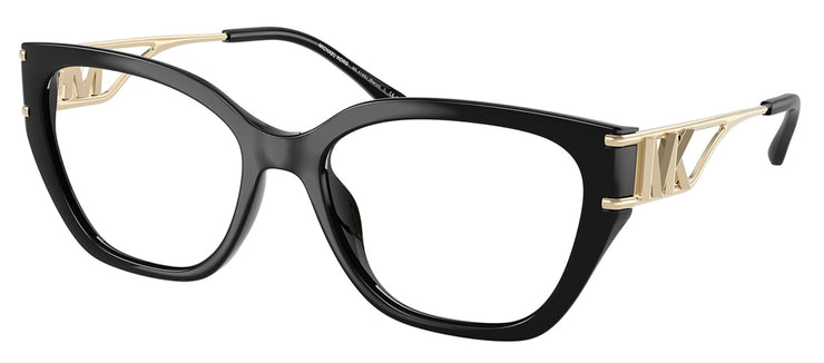 Michael Kors BIERZO MK 4140U 3005 Square Plastic Black Eyeglasses with Logo Stamped Demo Lenses