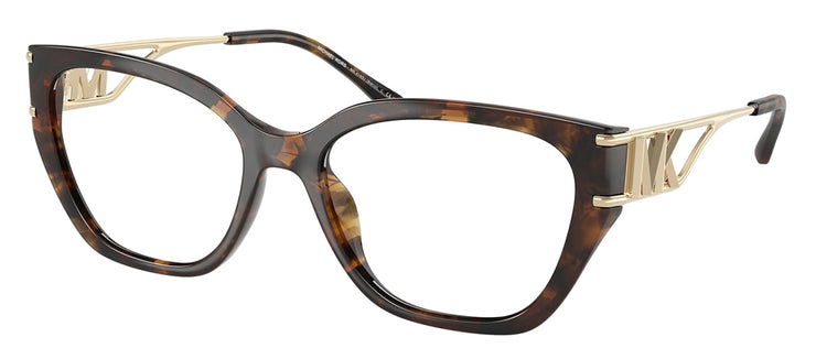 Michael Kors BIERZO MK 4140U 3006 Square Plastic Tortoise Eyeglasses with Logo Stamped Demo Lenses