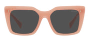 Miu Miu MU 02WS 06X5S0 Round Plastic Pink Sunglasses with Dark Brown Lens