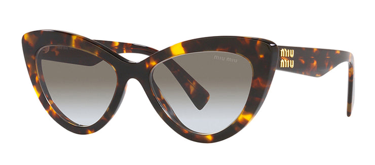 Miu Miu MU 04YS VAU0A7 Cat-Eye Plastic Honey Havana Sunglasses with Grey Shaded Lens