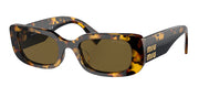 Miu Miu MU_08YS VAU01T Rectangle Plastic Dark Havana Sunglasses with Dark Brown Lens