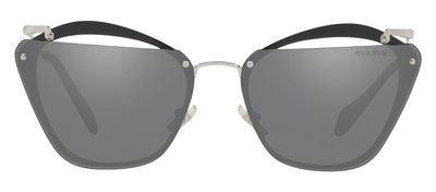 Miu Miu MU 54TS KJW7W1 Cat-Eye Metal Grey Sunglasses with Grey Mirror Lens