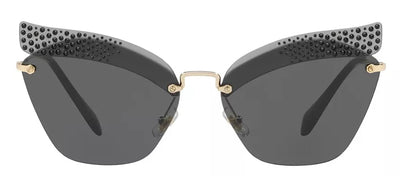Miu Miu MU 56TS XEJ1A1 Cat-Eye Metal Gold Sunglasses with Grey Lens