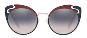 Miu Miu MU 57TS HB5GR0 Butterfly Metal Pale Gold Sunglasses with Pink Violet Mirrored Gradient Lens