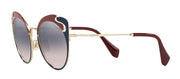 Miu Miu MU 57TS HB5GR0 Butterfly Metal Pale Gold Sunglasses with Pink Violet Mirrored Gradient Lens
