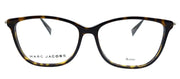 Marc Jacobs Marc 258 086 Square Plastic Dark Havana Eyeglasses with Logo Stamped Demo Lenses