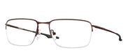 Oakley OX 5148 514807 Square Titanium Brown Eyeglasses with Transparent Demo Lens