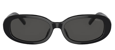 Ralph Lauren PH 4198U 500187 Oval Plastic Black Sunglasses with Grey Lens