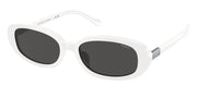 Ralph Lauren PH 4198U 554487 Oval Plastic White Sunglasses with Grey Lens