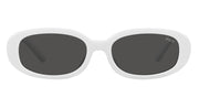 Ralph Lauren PH 4198U 554487 Oval Plastic White Sunglasses with Grey Lens