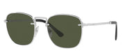 Persol PO 2490S 518/31 Square Metal Silver Sunglasses with Green Lens