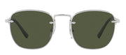 Persol PO 2490S 518/31 Square Metal Silver Sunglasses with Green Lens