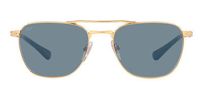 Persol PO 2494S 114156 Pillow Metal Gold Sunglasses with Blue Lens