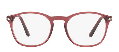 Persol PO 3007V 1104 Square Plastic Red Eyeglasses with Logo Stamped Demo Lenses