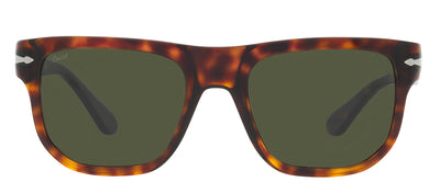 Persol PO 3306S 24/31 Rectangle Plastic Havana Sunglasses with Green Lens