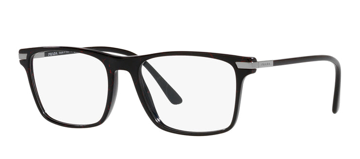 Prada PR 01WV 11F1O1 Rectangle Plastic Black Eyeglasses with Logo Stamped Demo Lenses