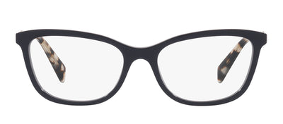 Prada PR 02YV 08Y1O1 Butterfly Plastic Black Eyeglasses with Logo Stamped Demo Lenses