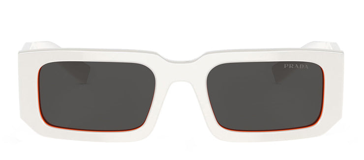 Prada PR 06YS 17M5S0 Rectangle Plastic White Sunglasses with Grey Lens