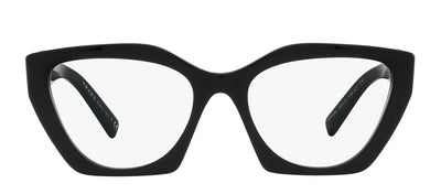 Prada PR 09YV 1AB1O1 Fashion Plastic Black Eyeglasses with Logo Stamped Demo Lenses