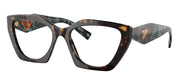 Prada PR 09YV 2AU1O1 Fashion Plastic Tortoise Eyeglasses with Logo Stamped Demo Lenses
