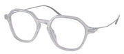 Prada PR 11YS 17B08N Square Plastic White Eyeglasses with Logo Stamped Demo Lenses
